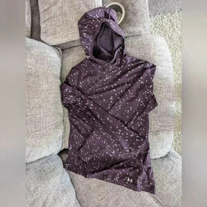 Under Armour Fitted Cold Gear Purple Silver Hoodie L